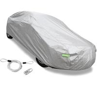 Pexorin Cobertor de estacionamiento de vehículos Aluminio en Tono Plateado, para Cubierta de Coche Sedan 3XXL, elástico Impermeable y Transpirable, para Universal S Protege contra la Lluvia