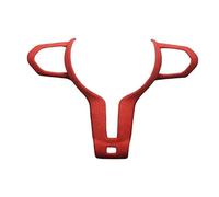 Pexorin Envoltura de Gamuza for automóvil ABS Car Styling, for, F20 F21 F32 F33 F06 F12 1 2 3 4 Series X2 Botones del Volante Pegatinas de la Cubierta del Marco Adhesivo para Volante(Black Red)