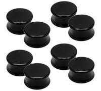 Pexveiuu Juego de dilatadores de acrílico sólido negro de 16 mm para túneles de oreja, aretes de silicona de calibre fino, aretes de plástico para estirar, joyería para mujeres y hombres de 5/8