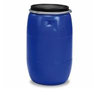 Peyca Deposito de Agua 120 litros. Bidon de plastico para Uso alimentario con Cierre de fleje. Color Azul. Listo para Usar.