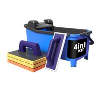 Peygran - Kit de limpieza: Cubo de 20 litros equipado con un sistema de rodillos que garantiza un drenaje máximo y más eficiente. Incluye talocha de rejuntado y talocha con tres esponjas diferentes.