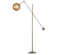 PEYNIR lámpara de piso Lámpara de piso tradicional con brazo oscilante lámpara clásica con brazo extendido pantalla de vidrio Sala de estar lámpara de piso alto latón antiguo luz de pie