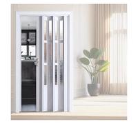 PEYNIR Puerta Plegable Puertas Plegables de acordeón para Interiores, Blancas, de Aluminio, con Cristal Esmerilado. para Armario, Ideales para Cocina, balcón(W47xH88.6in/120x225cm)