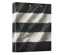 Peystean - Carpeta de anillas redondas de 1.5 pulgadas con portapapeles integrado, carpeta de tapa dura impresa de un solo lado, paquete de 1 bandera negra de Puerto Rico