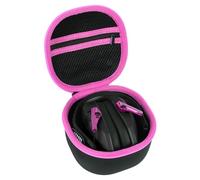 Peyyargo Duro Protectora Funda Compatible con Walker's Razor Slim/PROHEAR 066/030/Howard Leight Honeywel Sport orejeras de protección auditiva (Negro + Rojo rosa)