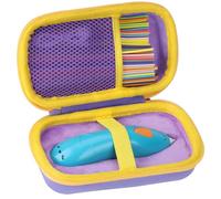 Peyyargo Funda para 3Doodler Start Essentials Bolígrafos 3D | Estuche Rígido Eva, Bolsa rígido portátil, Funda protectora con asa de transporte, Púrpur Amarillo