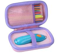 Peyyargo Funda para 3Doodler Start Essentials Bolígrafos 3D | Estuche Rígido Eva, Bolsa rígido portátil, Funda protectora con asa de transporte, Rosa + Púrpura