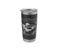 Pez Arcoíris arte lineal Acuarista Vaso térmico de acero inoxidable de doble pared