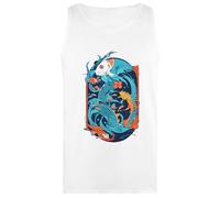 Pez Carpa Koi Psicodélico Camiseta Sin Mangas Blanca para Mujer White Women's Tank Top Sleeveless T-Shirt