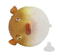 Pez de Goma de Simulación, Pez Globo de Acuario Accesorio Luminoso de Bacterias Nitrificantes con Ventosa para Acuarios