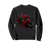 Pez depredador futurista con Paneles de Armadura roja Motocicleta Sudadera