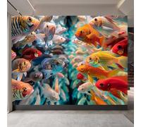 Pez Fotomurales, Animal Papel Pintado, No Tejido Murales Fotográfico, Mate Personalizable Papel Tapiz para TV Fondo Pared Dormitorio Sala de Estar 500 x 280 CM