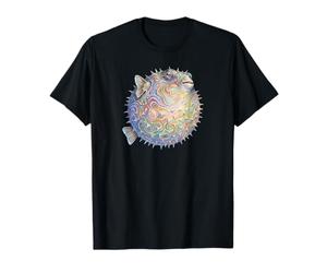 Pez Globo Abstracto Océano Arte Vida Marina Colorido Camiseta