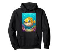 Pez Globo - pez venenoso en arrecifes de Coral Tropicales cómic Sudadera con Capucha