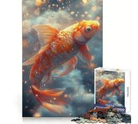 Pez koi Naranja en un Entorno de ensueño para Adultos Rompecabezas de 1000 Piezas Juguete Que desafía la Mente Pieza de colección de Arte de Corte de Calidad para una escapada Tranquila (38x52cm)