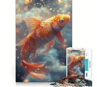 Pez koi Naranja en un Entorno de ensueño para Adultos Rompecabezas de 1000 Piezas Juguete Que desafía la Mente Pieza de colección de Arte de Corte de Calidad para una escapada Tranquila (38x52cm)