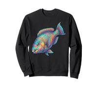 Pez Loro Océano Animal Colorido Abstracto Marino Sudadera