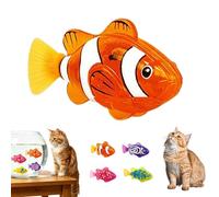 Pez nadador mágico activado por agua, pez robótico impermeable con luces LED, movimiento motorizado automático activado por agua for baño, piscina, acuario y juego interactivo for gatos(Orange)