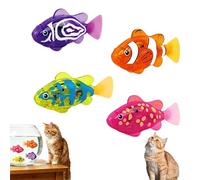 Pez nadador mágico activado por agua, pez robótico impermeable con luces LED, movimiento motorizado automático activado por agua for baño, piscina, acuario y juego interactivo for gatos(4pcs)