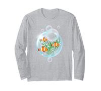 Pez payaso Anemonefish Burbujas Agua Frutiger Aero Y2K Estilo Manga Larga