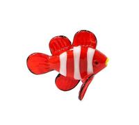 Pez payaso de cristal de Murano, estatua pequeña, adorno, pez payaso bonito, figurita en miniatura, acuario, Animal marino, hogar, sala de estar, decoración de mesa (Color : CY-544, Size : About 5x4
