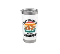 Pez payaso retro lindo I Can't Imagine Life Without Clownfish Vaso térmico de acero inoxidable de doble pared