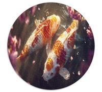 Pez Pez koi Nadando en el Agua Rompecabezas para Adultos |Flores de Cerezo en Flor| 1000pcs (67.5x67.5cm) Juegos EduGatoivos De Decoración del Hogar