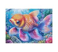 Pez Rojo Colorido Flores Rompecabezas 500 Piezas Cartón Grueso para Coleccionistas Noches De Cita Mejora Concentración Ocio En Casa Regalo Reyes Magos 500 PCS