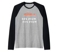 Pez Tambor Rojo Camiseta Manga Raglan