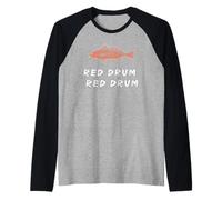 Pez Tambor Rojo Camiseta Manga Raglan