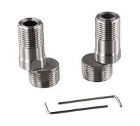 Pezón extensible con pie curvado en ángulo para válvula de ducha giratoria de 360 grados, ajuste ajustable de acero inoxidable, rango de 5.5 a 3.1 pulgadas, color plateado con herramienta (2 piezas)