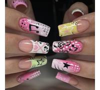 Pezones de fiesta de Halloween, diseño de dibujos animados, plan brillante, largo permanente, con fácil aplicación, perfecto para incidentes de disfraces, manifestación de dibujos animados, plan