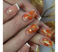 Pezones falsos de dibujos animados de Acción de Gracias, diseño cuadrado corto, fácil aplicación, plan de fiesta de Halloween, Acción de Gracias, cuadrado corto, Unguis Art