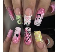 Pezuñas persistentes modernas para mujeres Y2kbug Diseños estéticos de estrellas y notas musicales Reciclable Fraudulento Cómodo Adecuado Uso diario Dibujos animados modernos