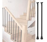 Pezzi Di Balaustre Per Scale Nere Balaustre In Ferro Battuto Quadrate Per Scale Corridoi Soppalchi Poi Terrazze Giardino Patio Montaggio A Terra Con Kit Di Viti Stile 1 Altezza 85 Cm 33