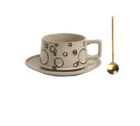 pF0jL6mG Tazas de cerámica Taza de café cerámica con diseño retro for uso doméstico, for restaurante, platillo y cuchara, 220 ml Taza de café