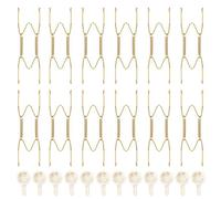 PFativant 12 soportes decorativos para platos de 6 pulgadas, perchas de placa de pared con 12 ganchos de pared para platos y arte de acero inoxidable, dorado