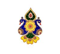 Pfauenboden Rangoli Designer Wiederverwendbare Rangoli Acryl Rangoli Indische Traditionelle Wohnkultur Geschenk für Innendekoration Festival Diwali Dekorationen und Geschenke GröÃŸe: - 35,6 cm
