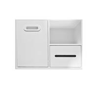PFCDZDU Portarrollos Papel Higiénico Baño Organizador Papel Higiénico Empotrado Nicho Ducha Acero Inoxidable Cubo Basura Pequeño Horizontal Estante Pared Para Cocina(Blanco)