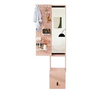 PFCDZDU Tablero Perforado Organizador Paneles Paneles Expositores De Madera Maciza con Espejo Y Banco para Cambiarse El Calzado, Cuadros Decorativos De Pared(Rosado)