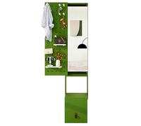 PFCDZDU Tablero Perforado Organizador Paneles Paneles Expositores De Madera Maciza con Espejo Y Banco para Cambiarse El Calzado, Cuadros Decorativos De Pared(Verde)