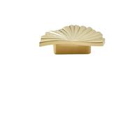 PFCFPNMTGV Manijas de latón con forma hoja loto for muebles, manijas lujo for gabinetes y cajones, herrajes, perillas decorativas Tirador de puerta de armario(Bright Gold-2pcs)