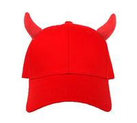 PFCORI Gorra de béisbol para festival de música, tamaño ajustable, cuerno de diablo, adulto, adolescente, hiphop, Halloween, unisex, para hombre, disfraz de Halloween, 6 gorras rojas, X-Small-Large