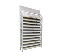 PFDHK Expositor De Azulejos De 12 Niveles, Expositor Metálico For Azulejos De Suelo, Estante Ranurado De Pie For Muestras De Construcción Y Ferias Comerciales(White)