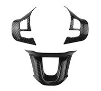 Pfdwmdoi Coche Interior Pegatina para Volante de Coche 3 Piezas embellecedor Brillante Emblema para Peugeot 208 (2008-2018) Moldura de Coche(Carbon Fibre)