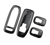 Pfdwmdoi Coche Interior Pegatinas Embellecedoras El Panel Interruptor Elevalunas Coche 4 Piezas ABS Cromado para Peugeot 2008 2014 2015 2016 2017 2018 Y 2019 Moldura de Coche(Carbon Fiber Black)