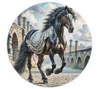 Pferd 1000p Rompecabezas Redondo Adultos-Niños Los animaless Haustiers Cute Circular Puzzle Niños: Desafío Intelectual Toda Familia 1000pcs (67.5x67.5cm)