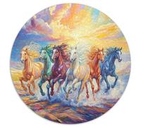 Pferd 1000p Rompecabezas Redondo Adultos-Niños Los animaless Haustiers Cute Circular Puzzle Niños: Impossible Regalos Habilidad Familiar 1000pcs (67.5x67.5cm)