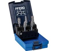 Pferd 26553 5 piezas acero corte carburo Bur Set con carcasa de plástico, 1/4 "vástago