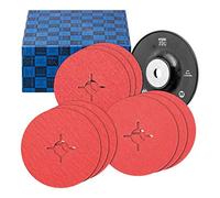 PFERD 64198002 - Juego de discos de fibra (10 unidades, grano de cerámica, diámetro de 125 mm, CO-Cool 36, 60, 80, con placa de respaldo de alto rendimiento para molienda en frío en grano de acero